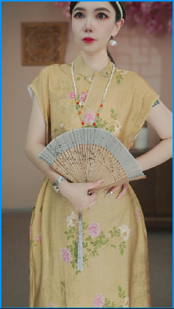 凡度--【金玉满堂】新中式国潮旗袍连衣裙时尚季夏季显瘦-中式裙子