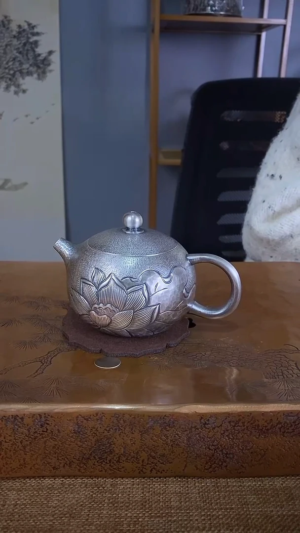 不二银工荷花西施泡茶壶