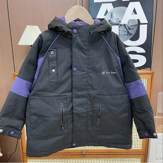 男童儿童秋冬新款工装口袋拉链羽绒服中大童保暖XYT6503