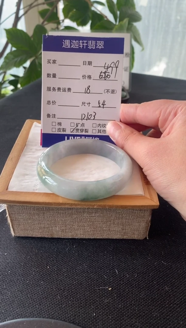 【闪购商品】翡翠手镯未镶嵌54圈口 D103编码