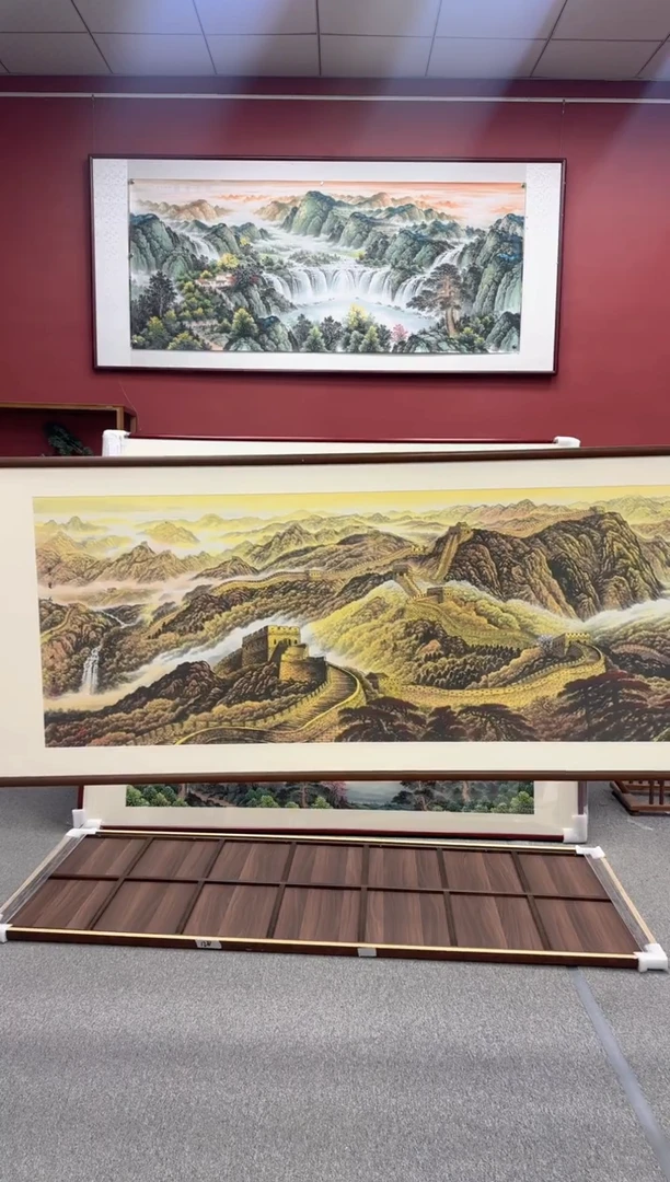 国画手绘 万里长城 219*88