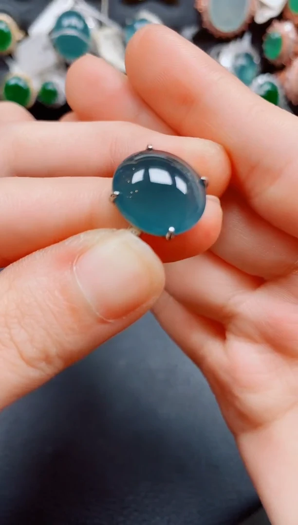 银S925镶嵌戒指翡翠翡翠