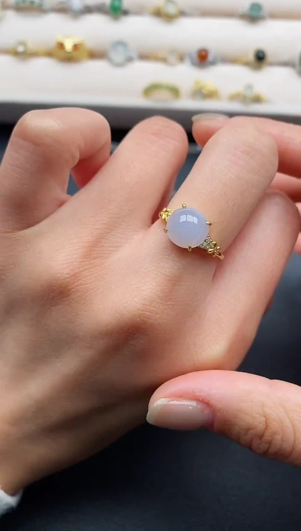 银S925镶嵌戒指翡翠7777777+3