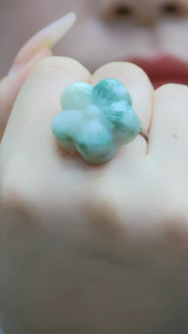 【闪购商品】蛇纹石玉戒指合金老油翠戒指活口可调节