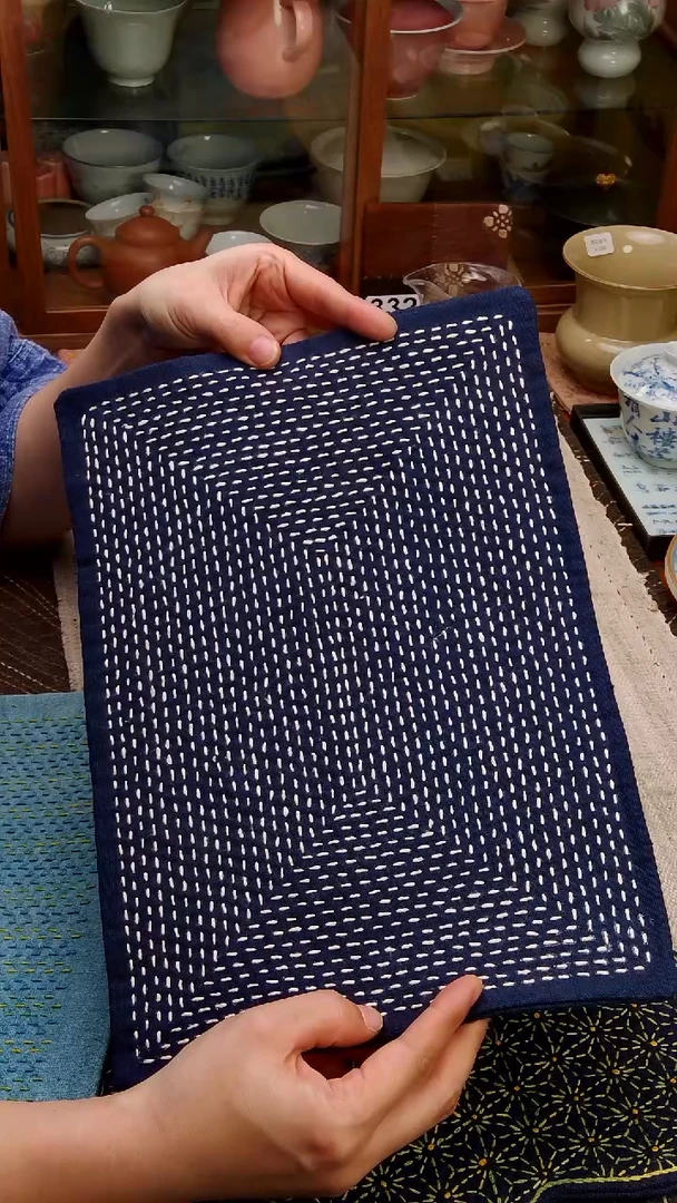 心**晴Cici手作刺子绣壶垫杯垫-852