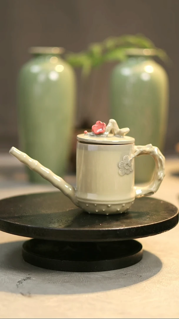 壶瓷原产地原矿釉岁寒三友微瑕 简包