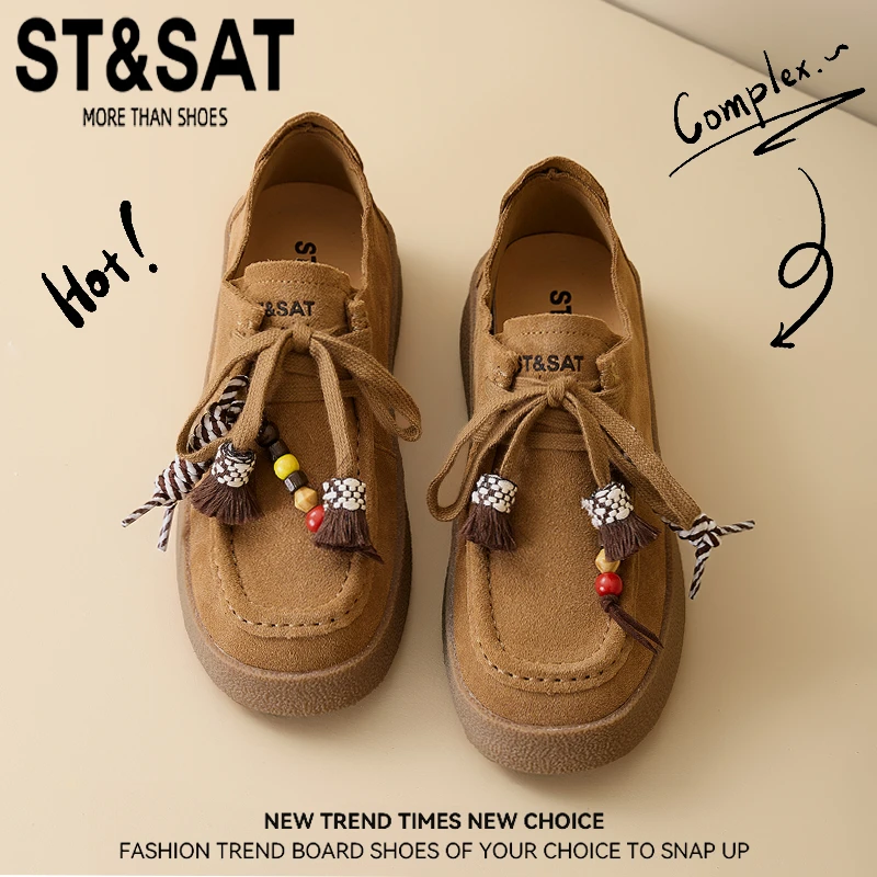 星期六厚底勃肯鞋女2025新款秋季女鞋子女复古软底全包博肯袋鼠鞋