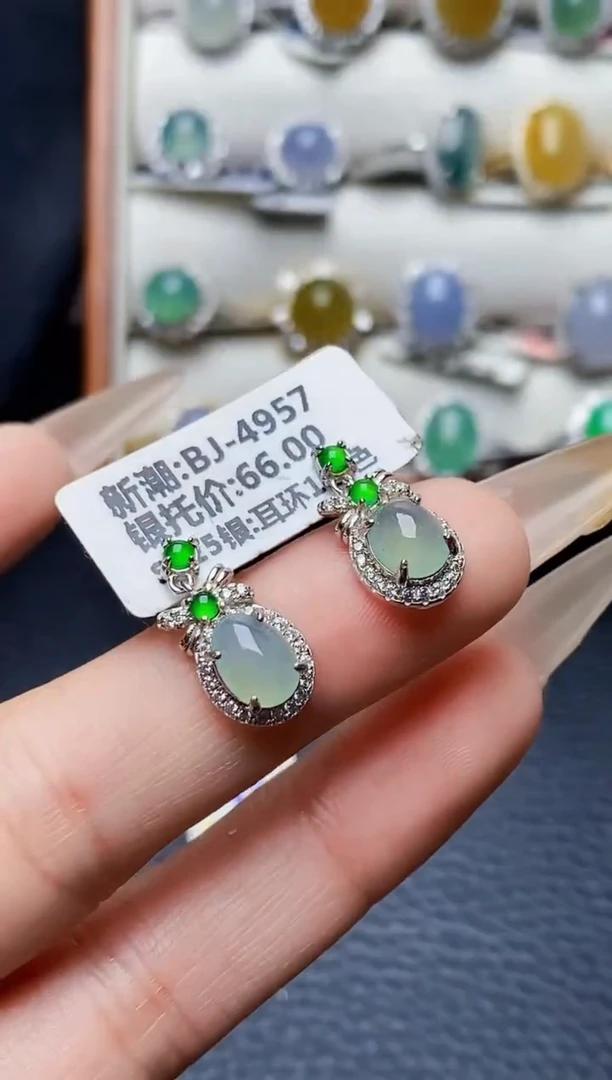 银S925镶嵌戒指翡翠1750