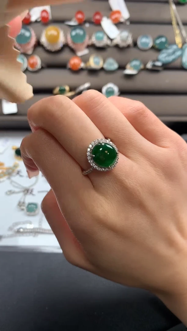 【闪购商品】翡翠戒指银S925镶嵌321312313