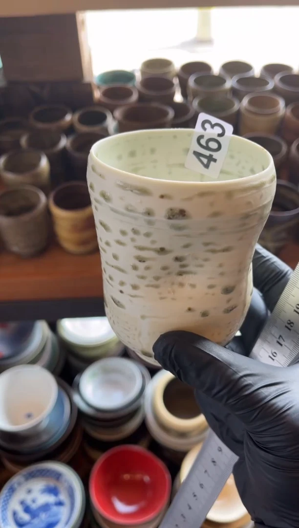 【闪购商品】瓷片463  绿泡泡手工杯1个