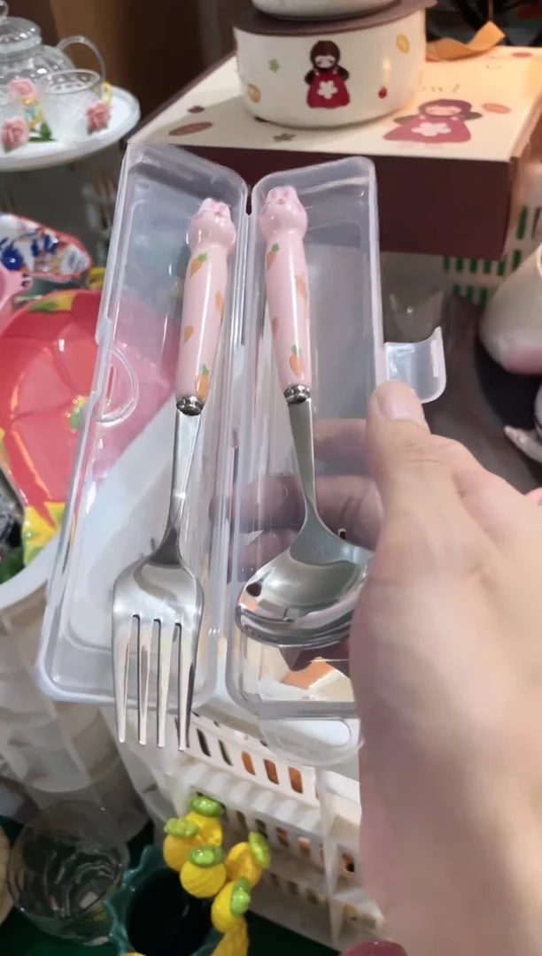 瓷片叉勺套装，质量好，拼手速
