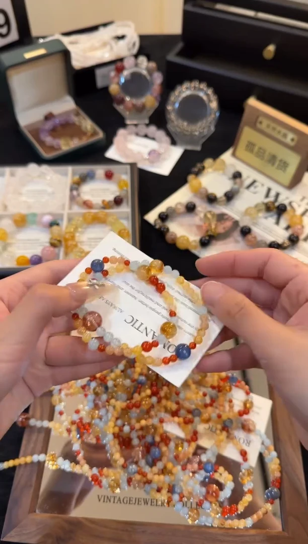 合金手链水晶大鱼海棠双圈x3239