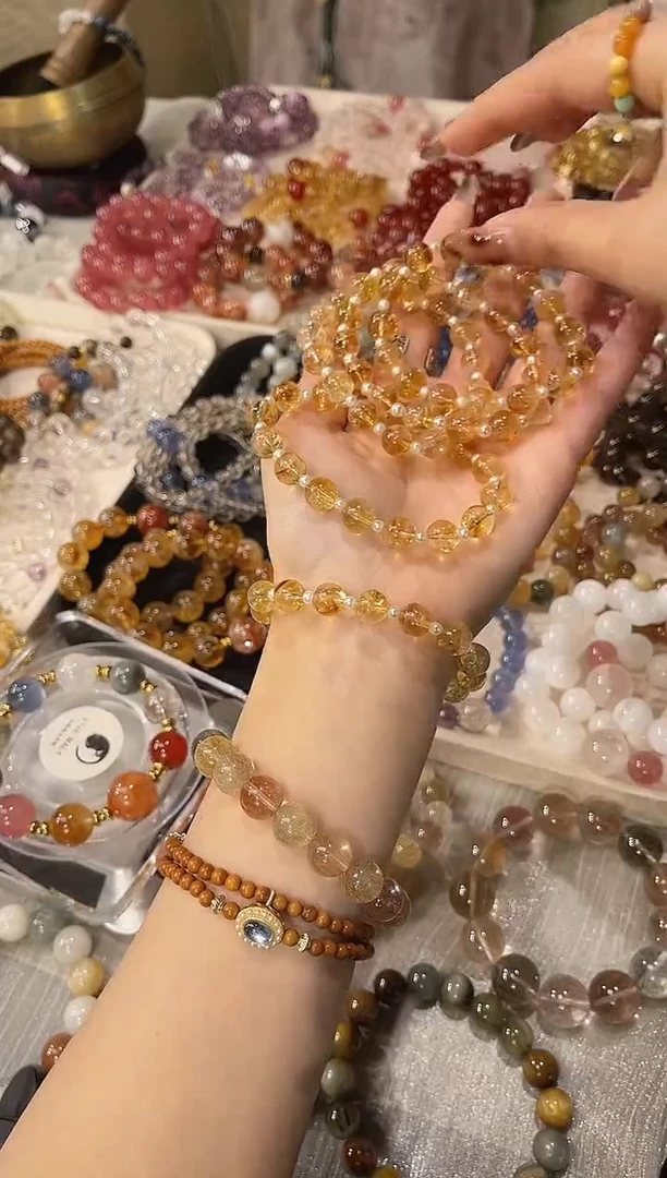 水晶摆件未镶嵌珍珠 黄塔晶 福福款