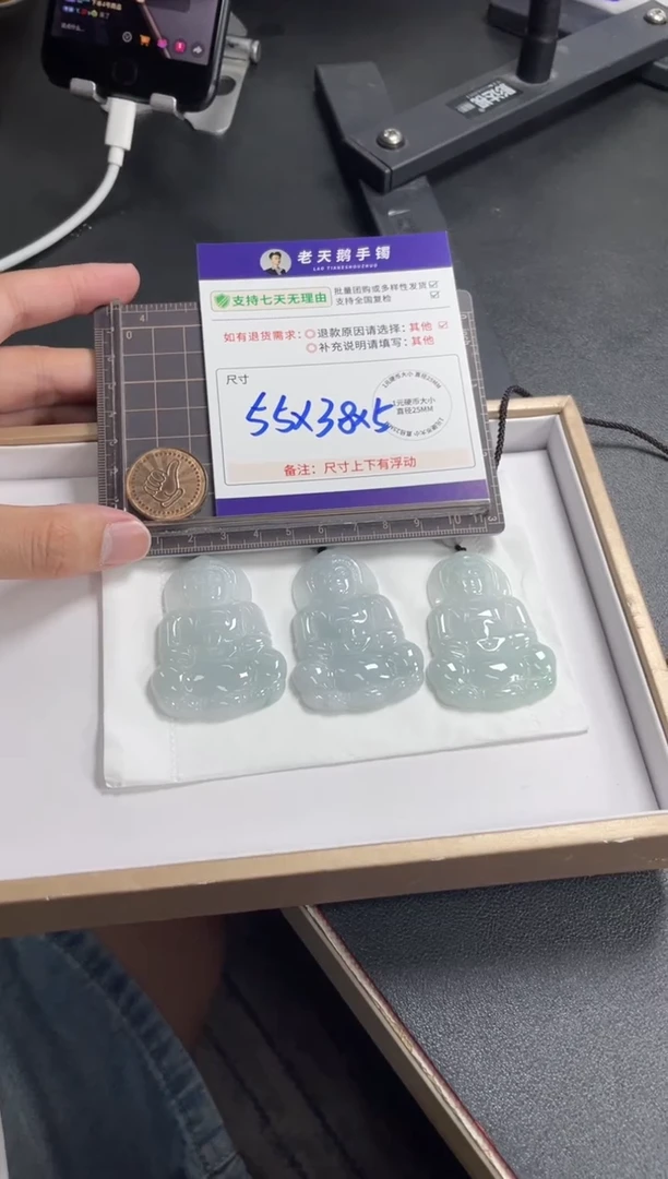 未镶嵌挂件翡翠观音FL16配绳/多样性发其一CP