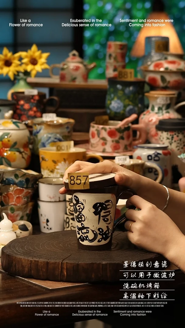 陶瓷景德镇高温釉下彩手工手绘款式