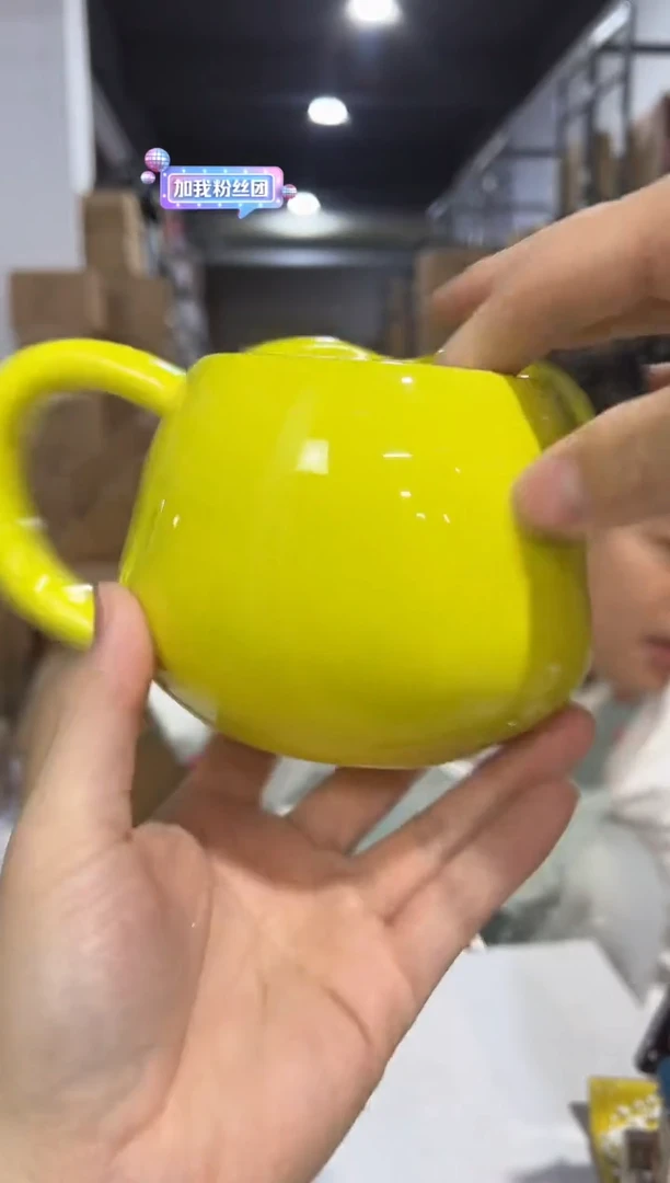 瓷片陶瓷大眼蛙头杯