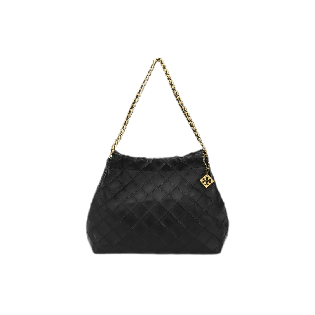 全新未使用 TORY BURCH/汤丽柏琦 纯色格纹手提单肩包154572-0324
