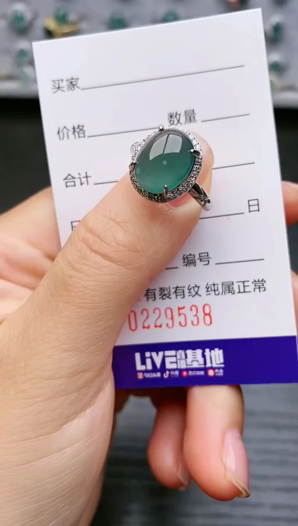 【闪购商品】翡翠戒指银S925镶嵌9538