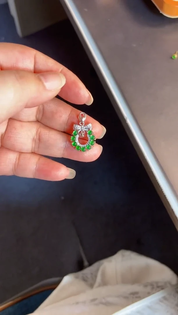 吊坠(不含链)银S925镶嵌翡翠1