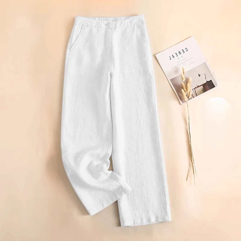 拉夏贝尔休闲阔腿裤女夏季薄2025年新款小个子高端垂感百搭直筒裤