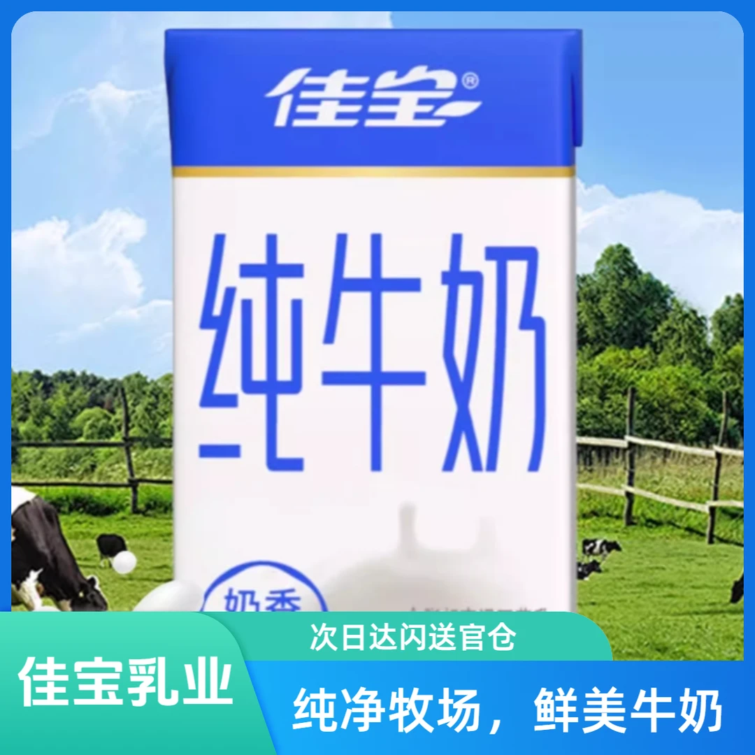 佳宝【次日达】纯牛奶康美包盒装一箱（240ml*20盒）