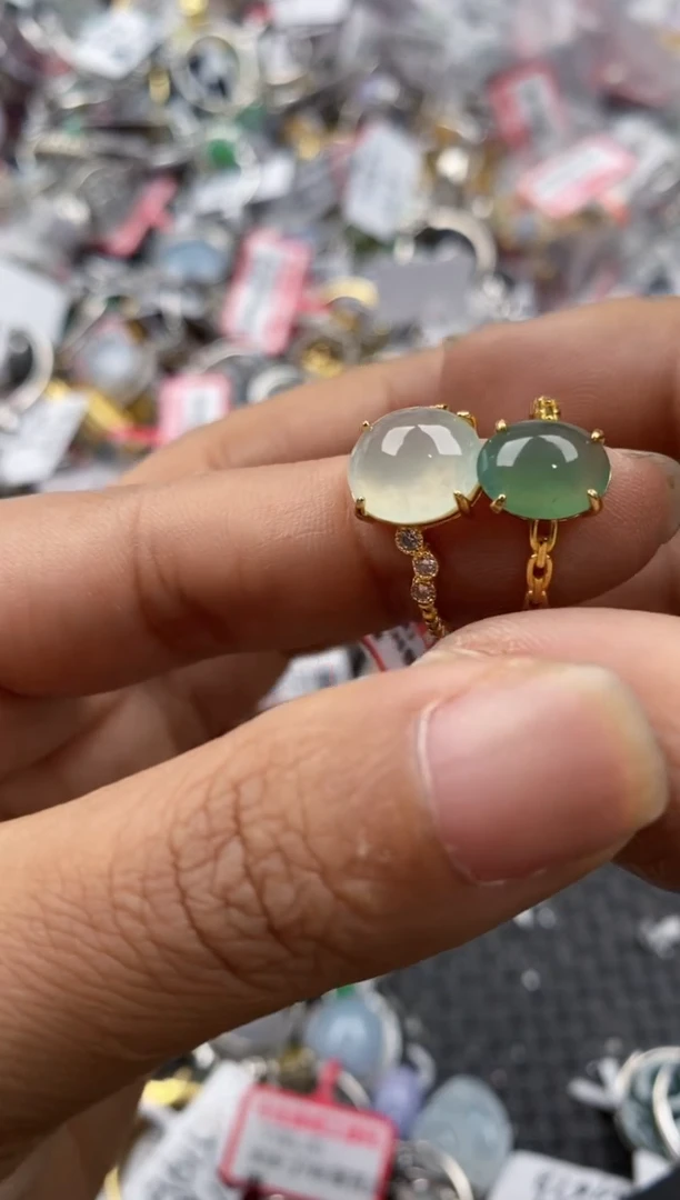 银S925镶嵌戒指翡翠222                  10