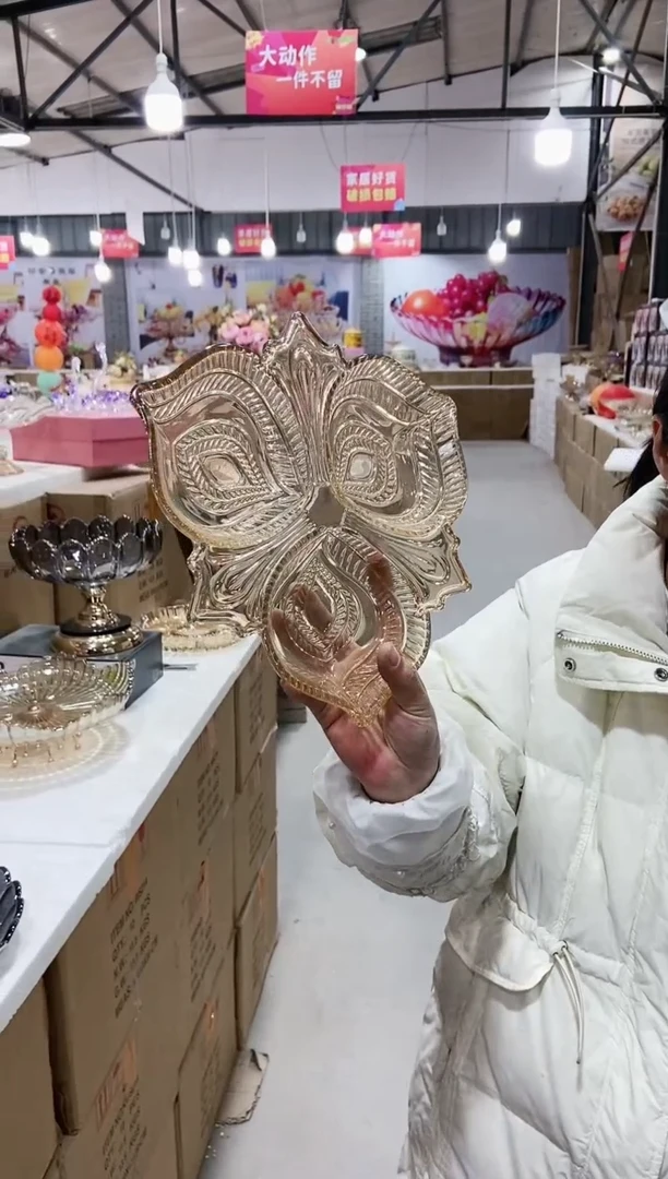 【闪购商品】玻璃金色麦穗分格盘