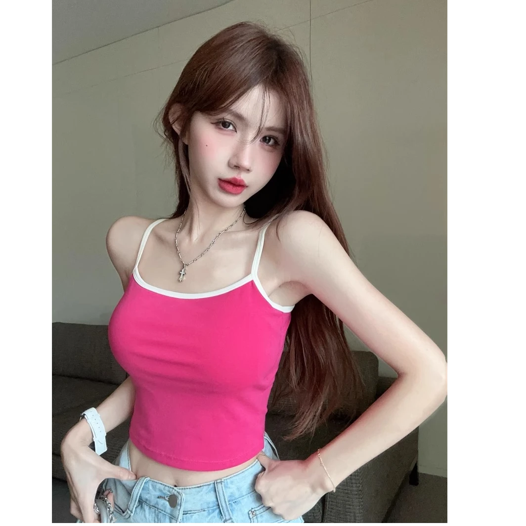 带胸垫小吊带背心女外穿夏季泰式小众甜辣妹抹胸显瘦上衣绝美内衣