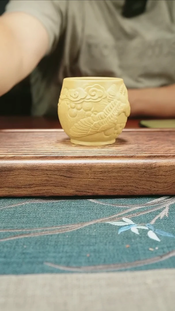 茶杯紫砂段泥花器