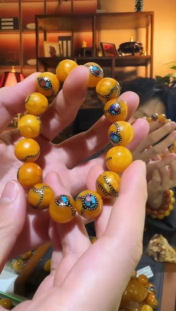 蜜蜡颈饰未镶嵌7051天然蜜蜡珠宝奇石