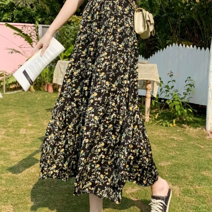 【裙子英琪7.2】#001-025# 新款碎花裙百搭夏季薄款显瘦长裙洋气