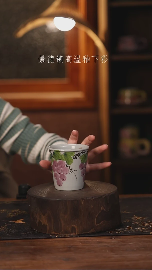 陶瓷景德镇高温釉下手绘陶瓷@L165@