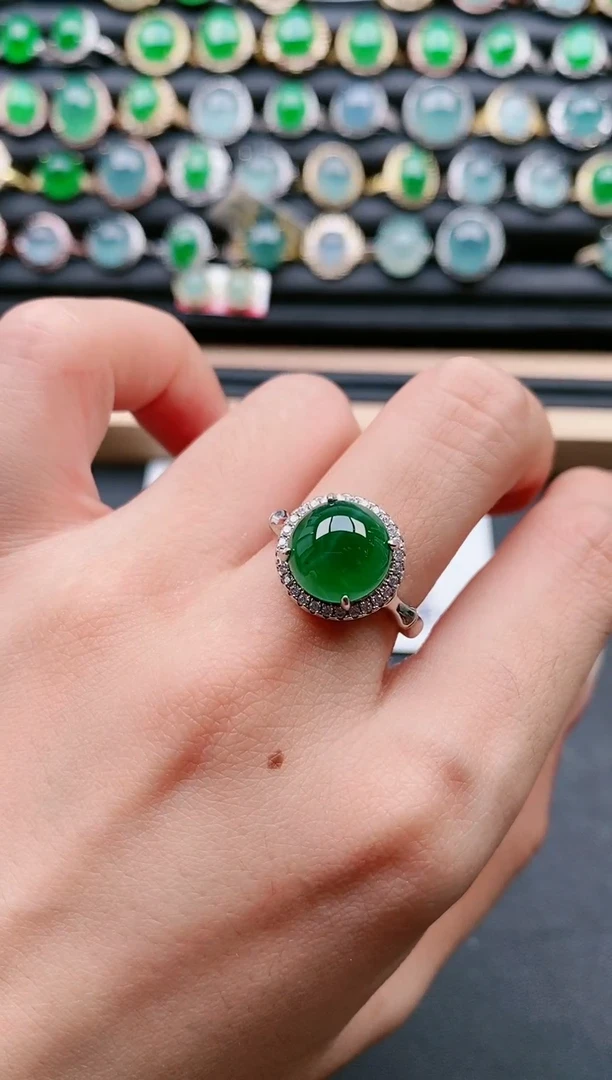 【闪购商品】翡翠戒指银S925镶嵌111111