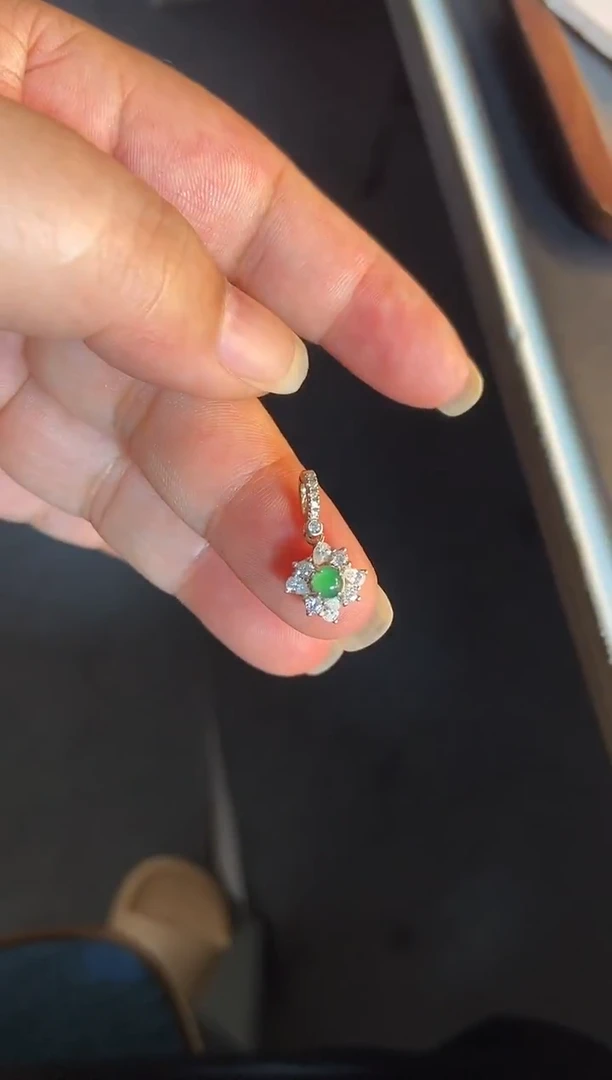 吊坠(不含链)银S925镶嵌翡翠1