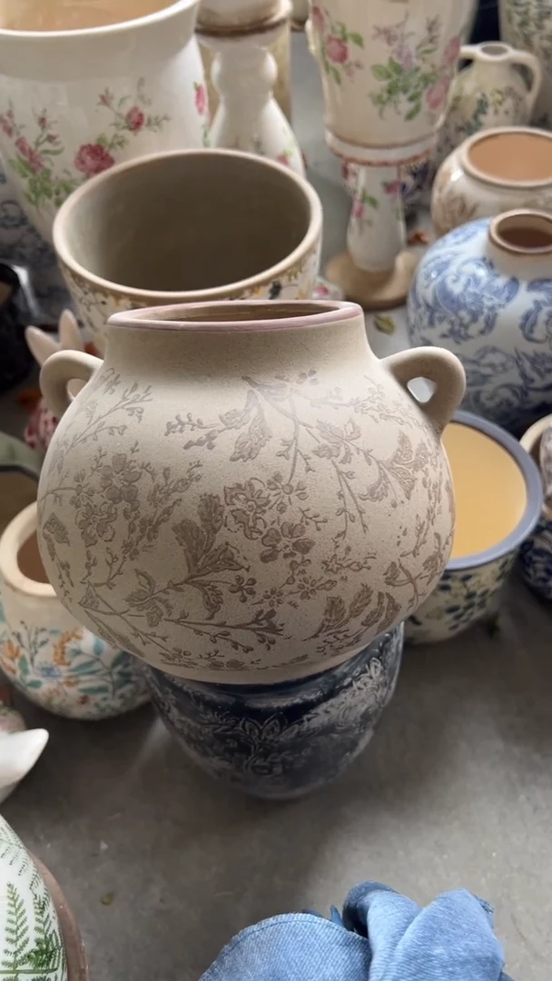 【闪购商品】陶瓷花盆高18cm内口10cm