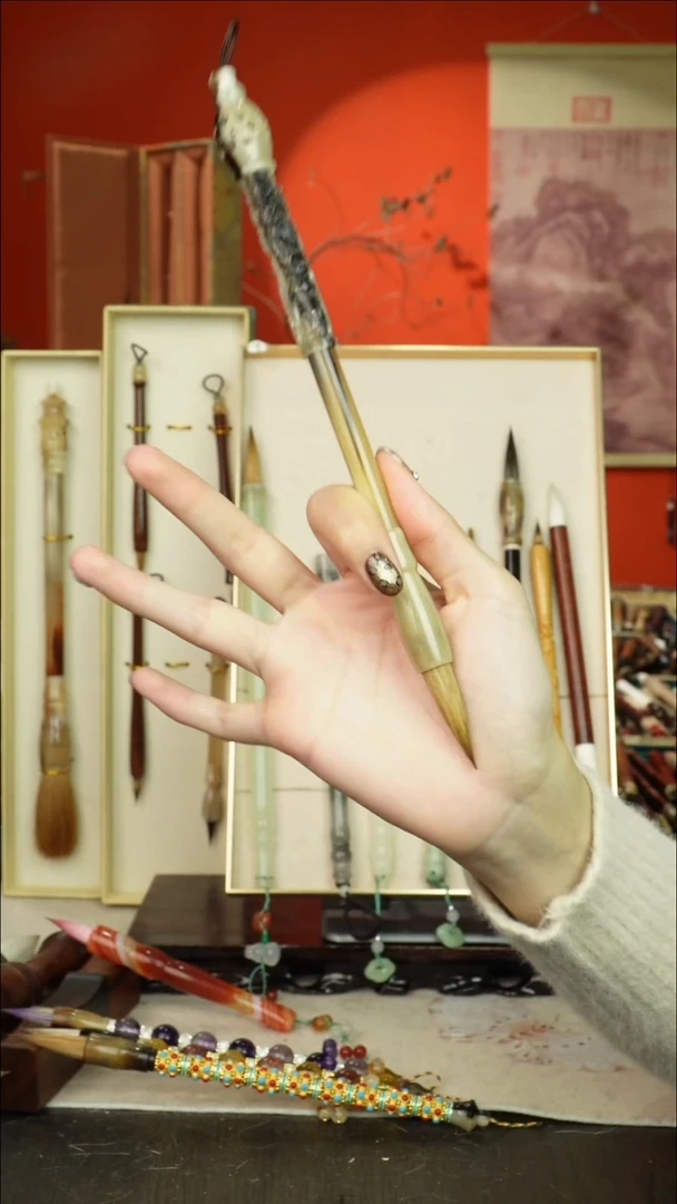 125号闪孤品高货毛笔链接 清水试笔 蘸墨不退