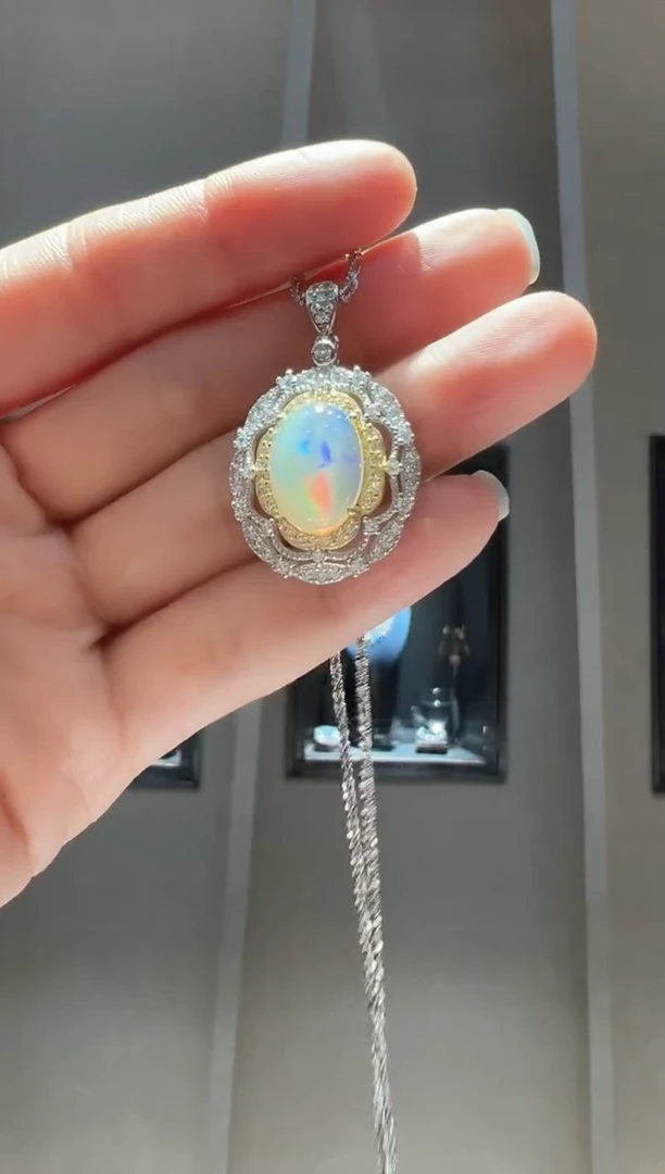 【闪购商品】欧泊吊坠(赠链)银S925镶嵌85】