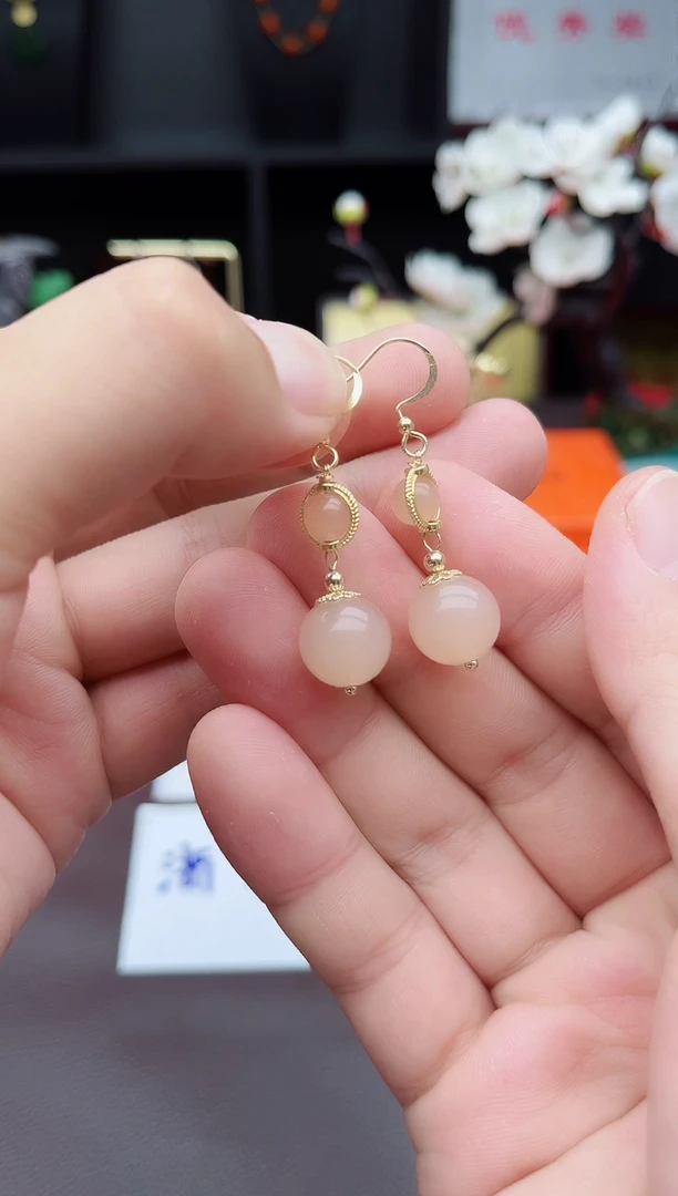 玛瑙/玉髓耳饰银S925镶嵌528000