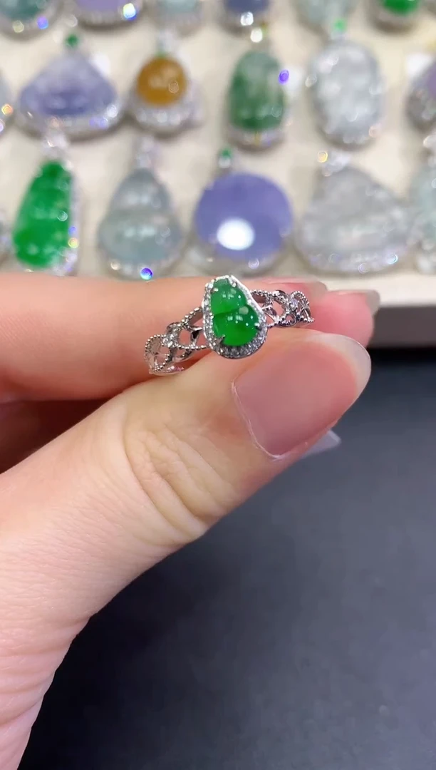 【闪购商品】翡翠戒指18K金镶嵌B29    多样性一件发货