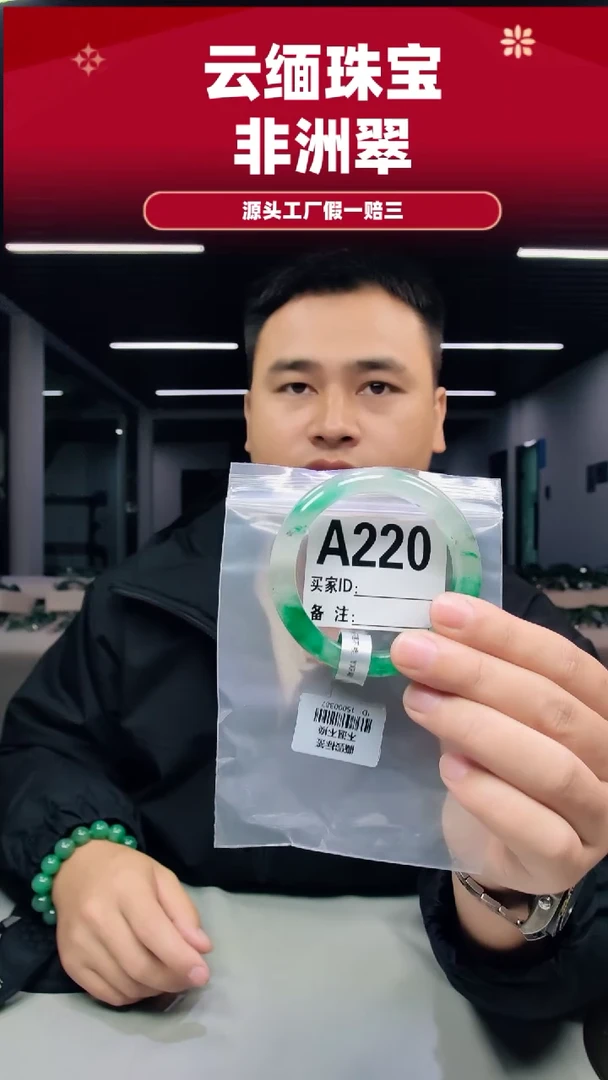 未镶嵌手镯石英质玉（非洲翠）56圈口A220