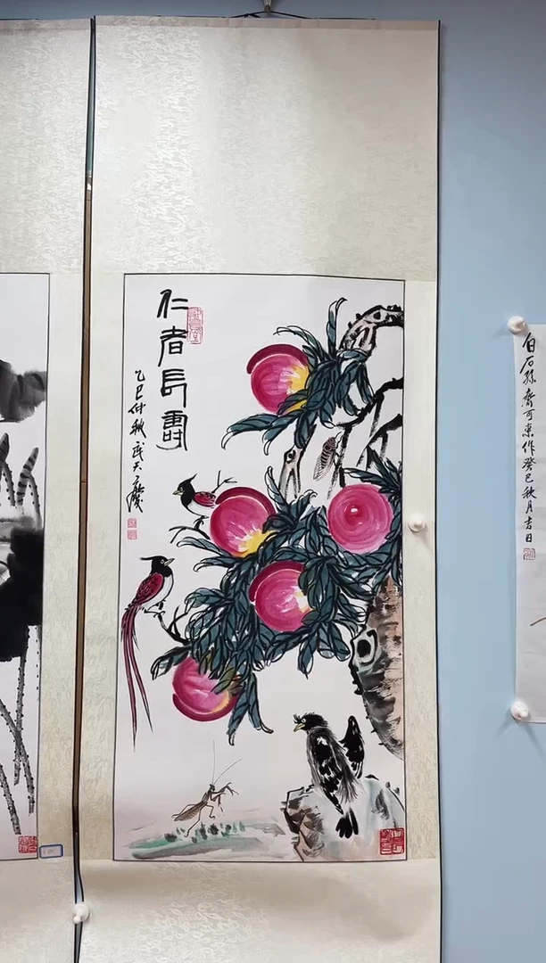 国画武天庆老师仁者长寿