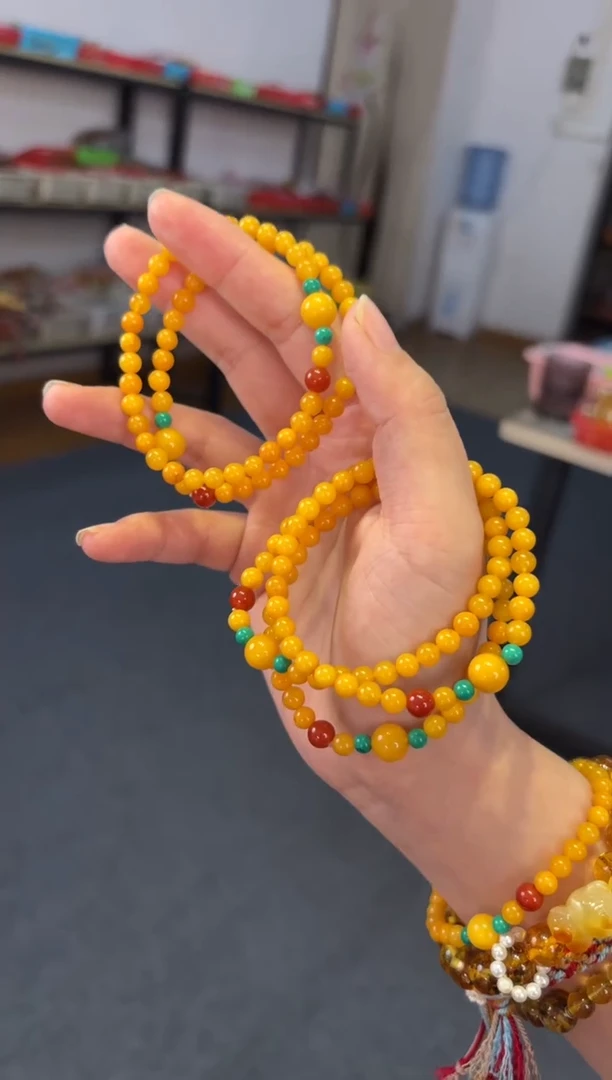 手链蜜蜡未镶嵌   5.5mm蜜蜡圆珠单圈