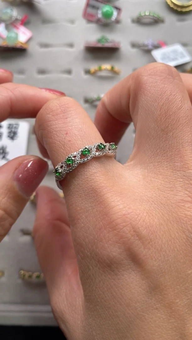 【闪购商品】翡翠戒指银S925镶嵌33333333   5