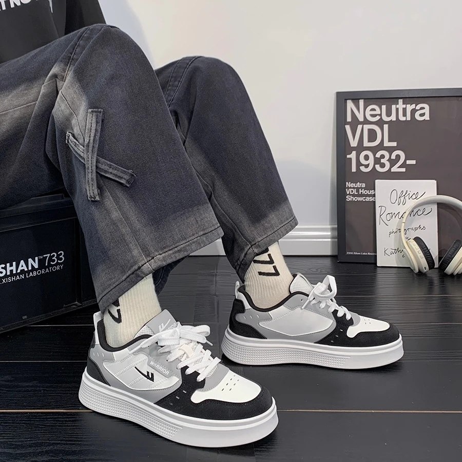 回力黑白鞋子男鞋低帮休闲运动鞋2025新款秋冬小白鞋厚底韩版板鞋
