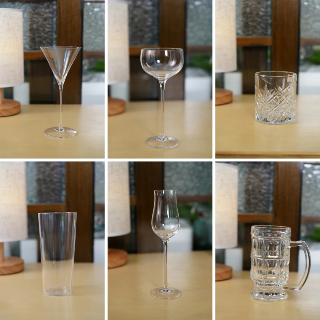 [仅供学员]酒杯套装共6件，满足于绝大部分的鸡尾酒
