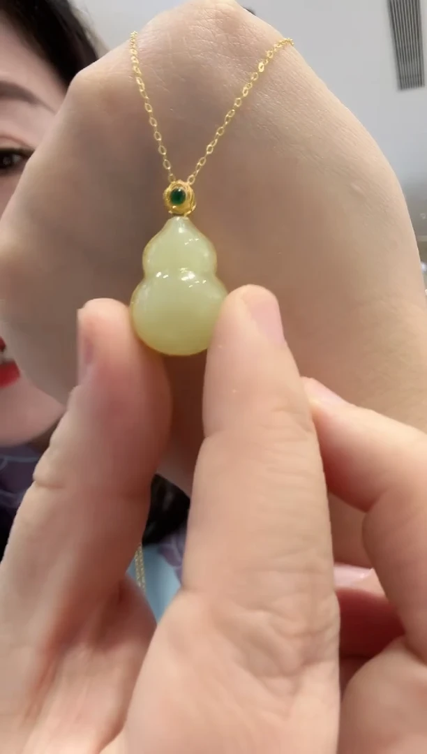 颈饰18K金镶嵌和田玉【18】多样性发一