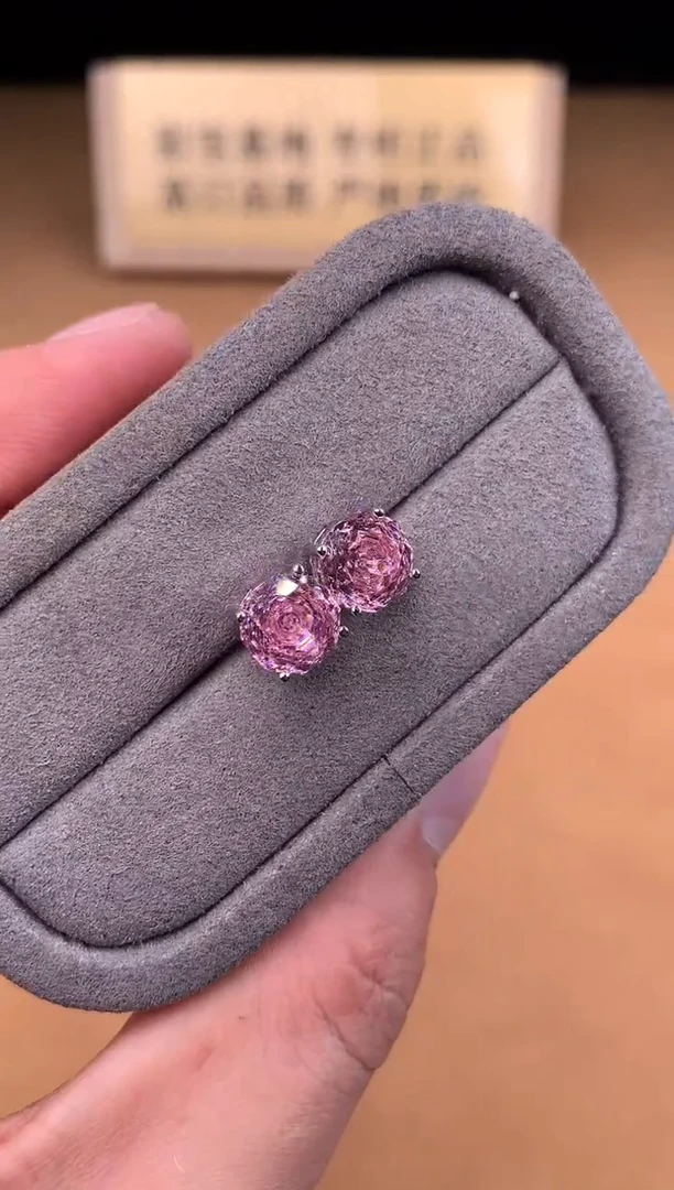 银S925镶嵌耳饰碧玺2222