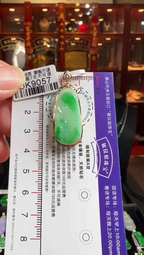 颈饰18K金镶嵌翡翠DK9057 如意