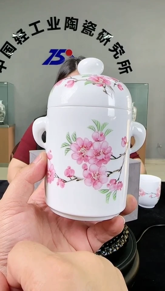 炖盅甄选-水点桃花双象耳炖盅