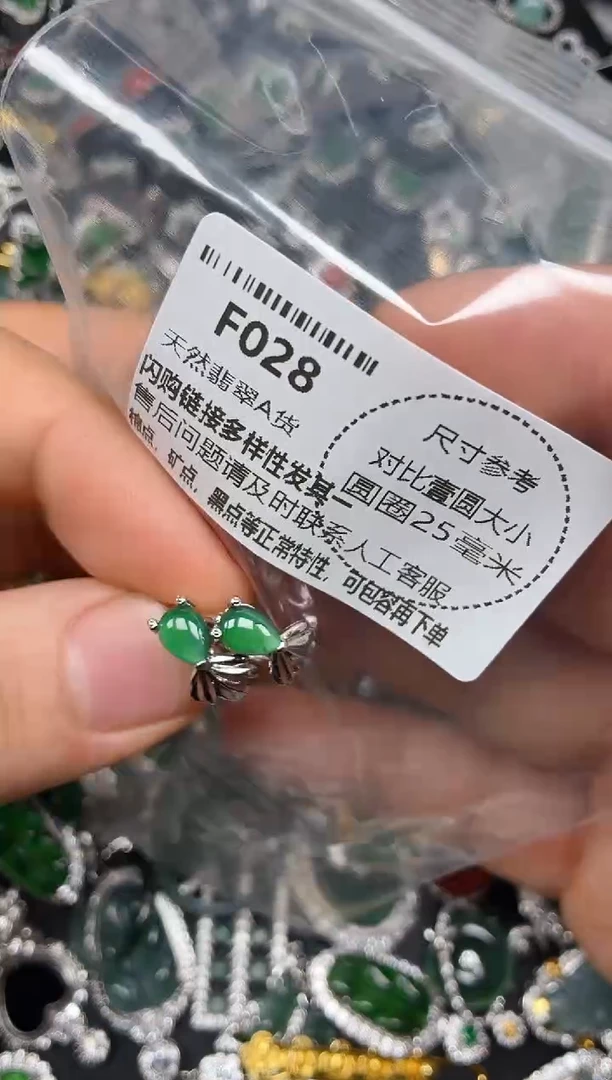 颈饰未镶嵌翡翠F028耳扣